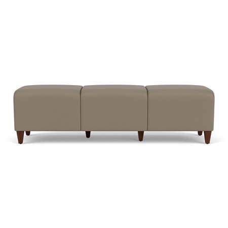 Lesro Siena Lounge Reception 3 Seat Bench, Walnut, MD Farro Upholstery SN3001